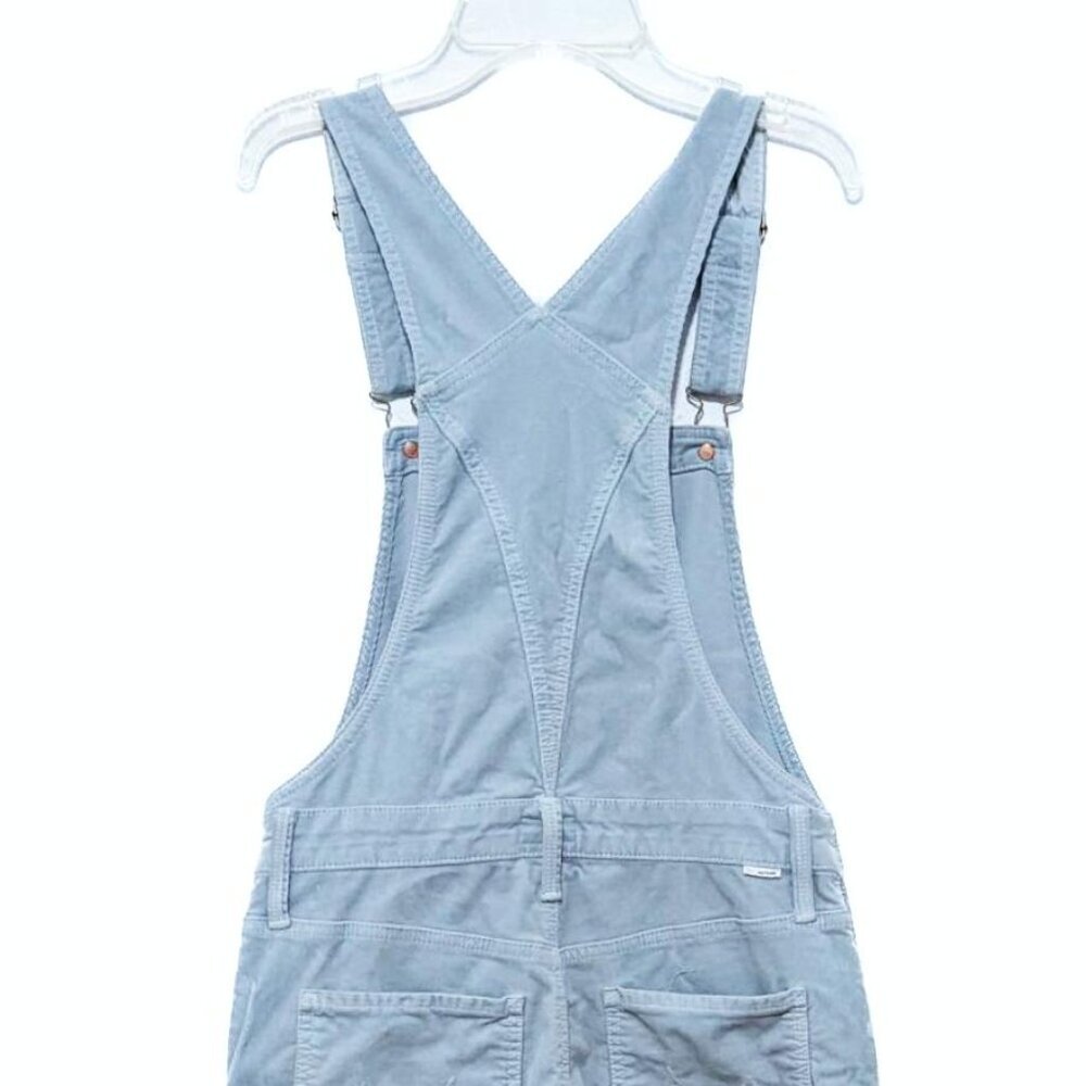 MOTHER Patch Rambler Stone Blue Corduroy Overalls - Picture 8 of 14
